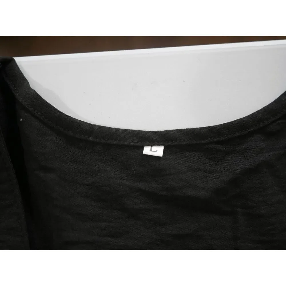 Women's Square Neck Sleeveless Black Top L - Picture 7 of 7